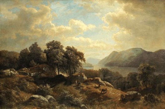 Hudson River Landscape With Figures And Cows